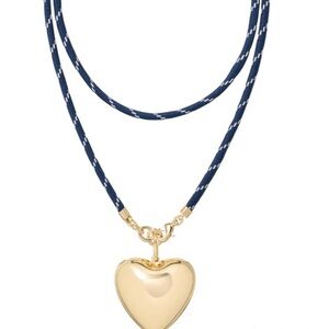 ROXANNE ASSOULIN The Long Happy Cord Charm Necklace Navy & Gold Firm price